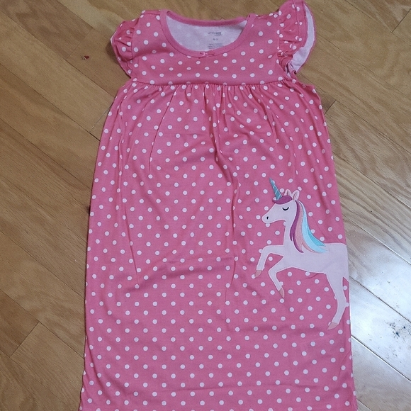 NWOT Carter's Pink and White Unicorn Nightgown - Picture 1 of 5